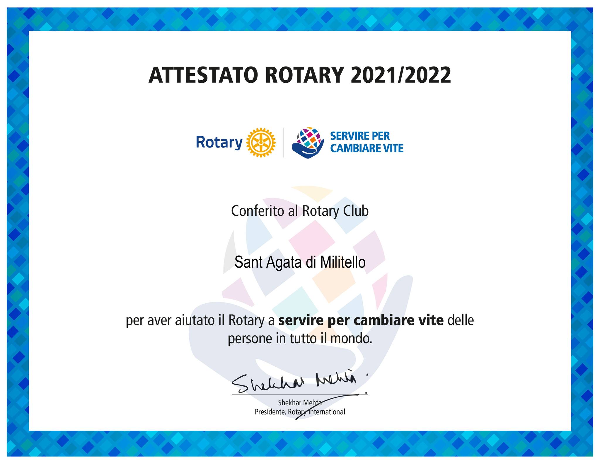Attestato Presidenziale